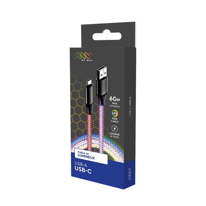 CABLE LUMINEUX MY WAY USB A - USB C