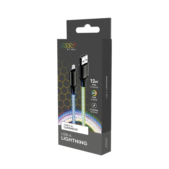 CABLE LUMINEUX MY WAY USB C - LIGHTNING